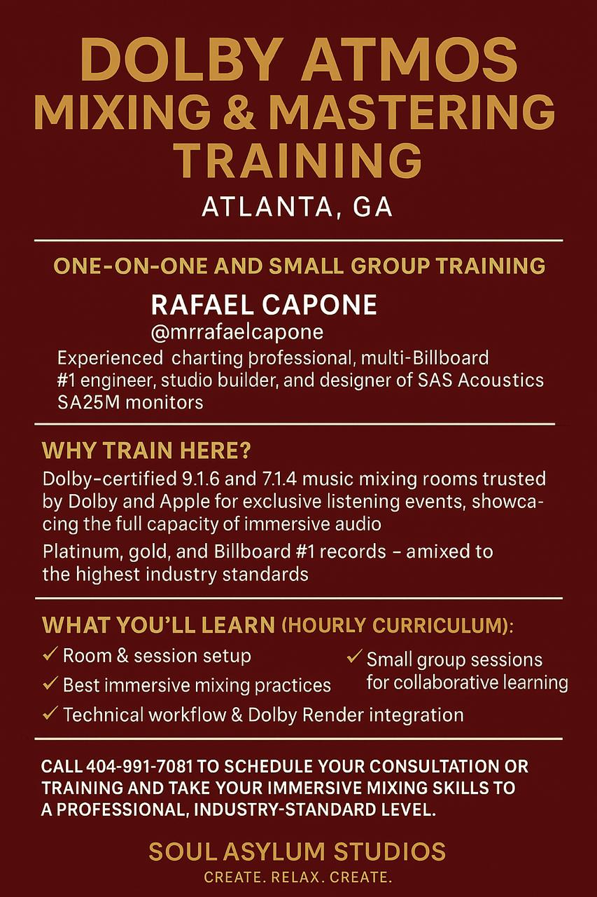 Learn to Mix & Master in Dolby Atmos 🎶 with Rafael Capone